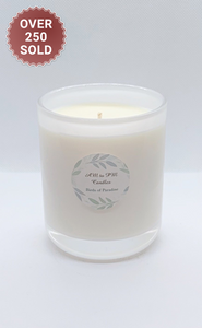 Cambridge Candle- Large Transparent White- with a Light Bamboo Lid